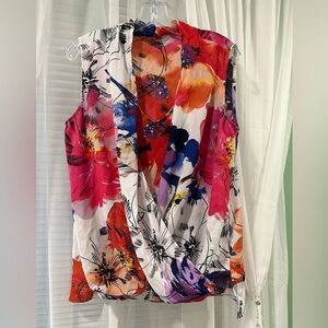 Sioni Floral Sleeveless Blouse - Pink, Red, Blue, Purple